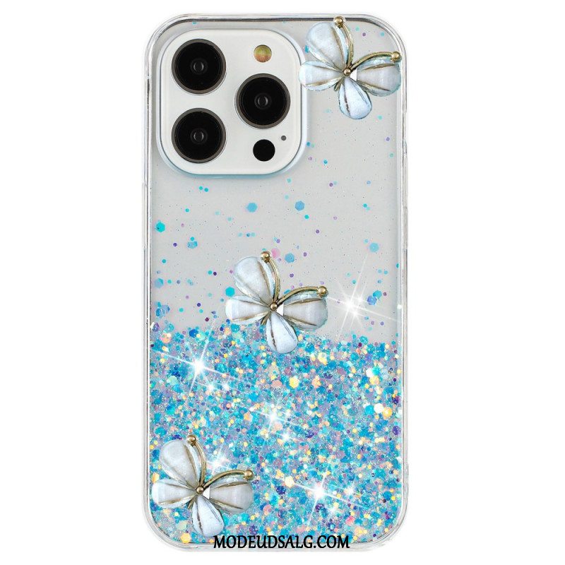 Cover iPhone 16 Pro Max 3d Sommerfugle Lyseffekt