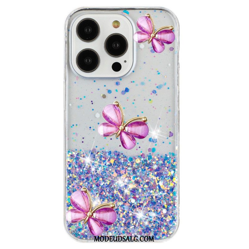 Cover iPhone 16 Pro Max 3d Sommerfugle Lyseffekt