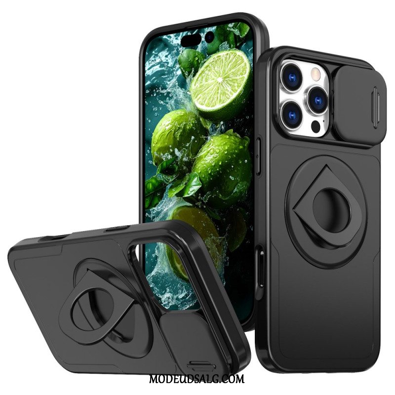 Cover iPhone 16 Pro Telefon Etui Magnetisk Støttering Og Glidende Linsebeskytter