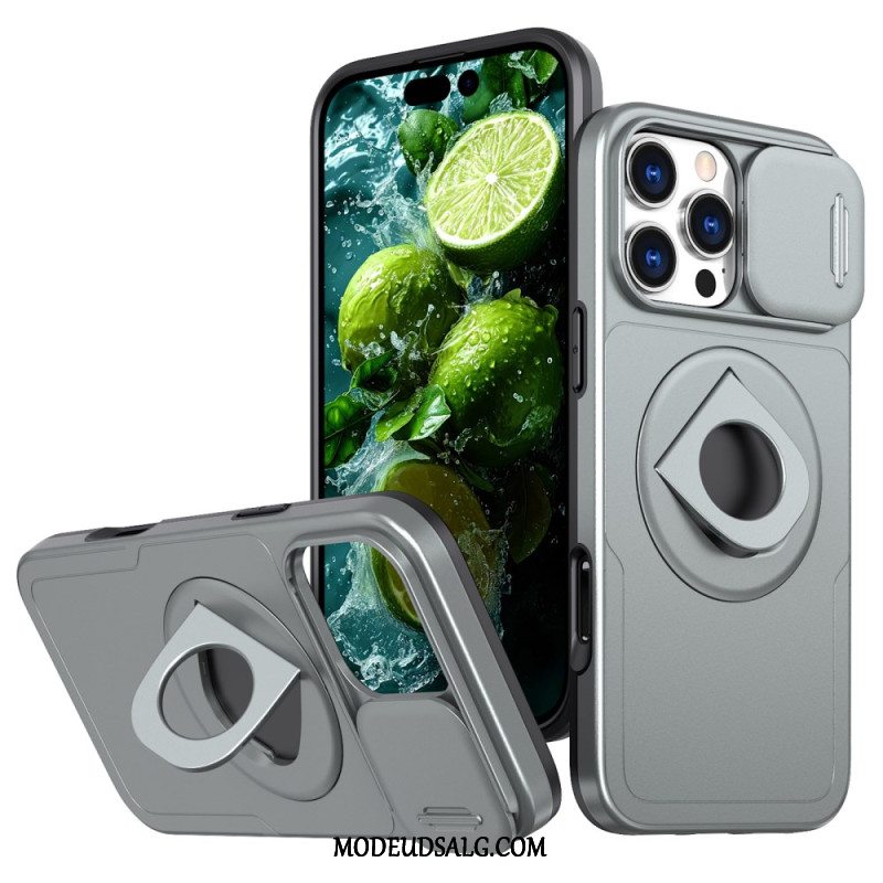 Cover iPhone 16 Pro Telefon Etui Magnetisk Støttering Og Glidende Linsebeskytter