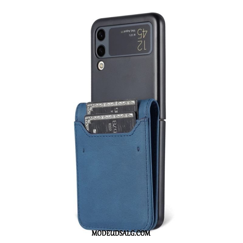 Etui Samsung Galaxy Z Flip 3 5G Flip Cover Lædereffekt Kortholder Og Rem Azns