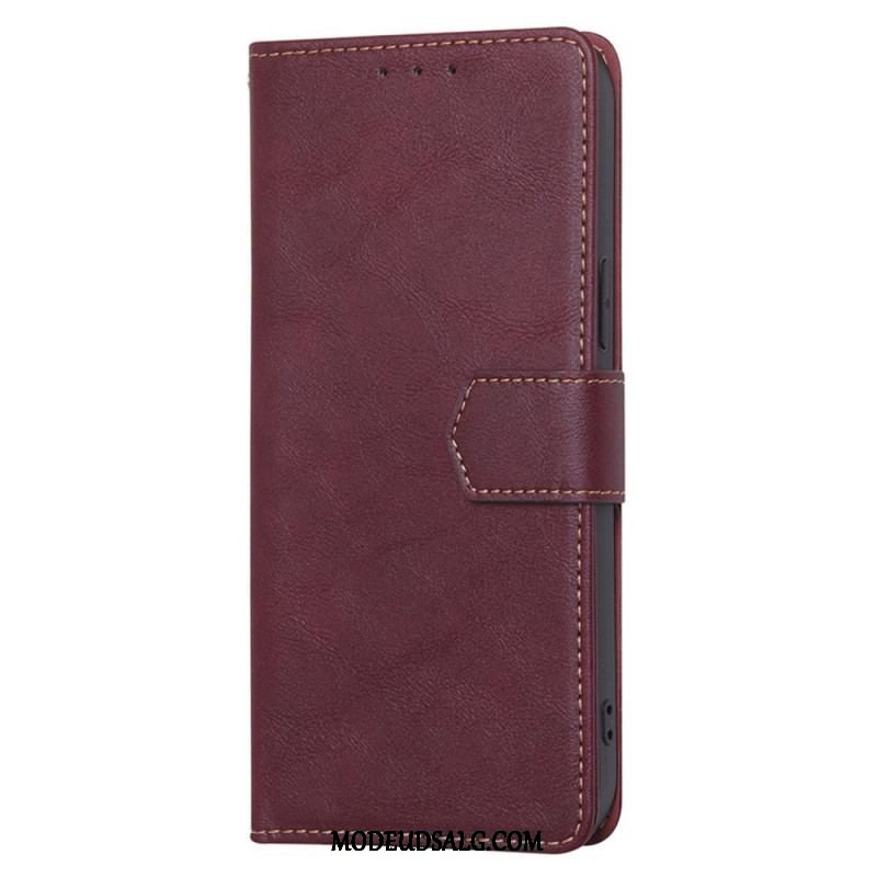 Flip Cover Huawei Mate 50 Pro Couture Lædereffekt