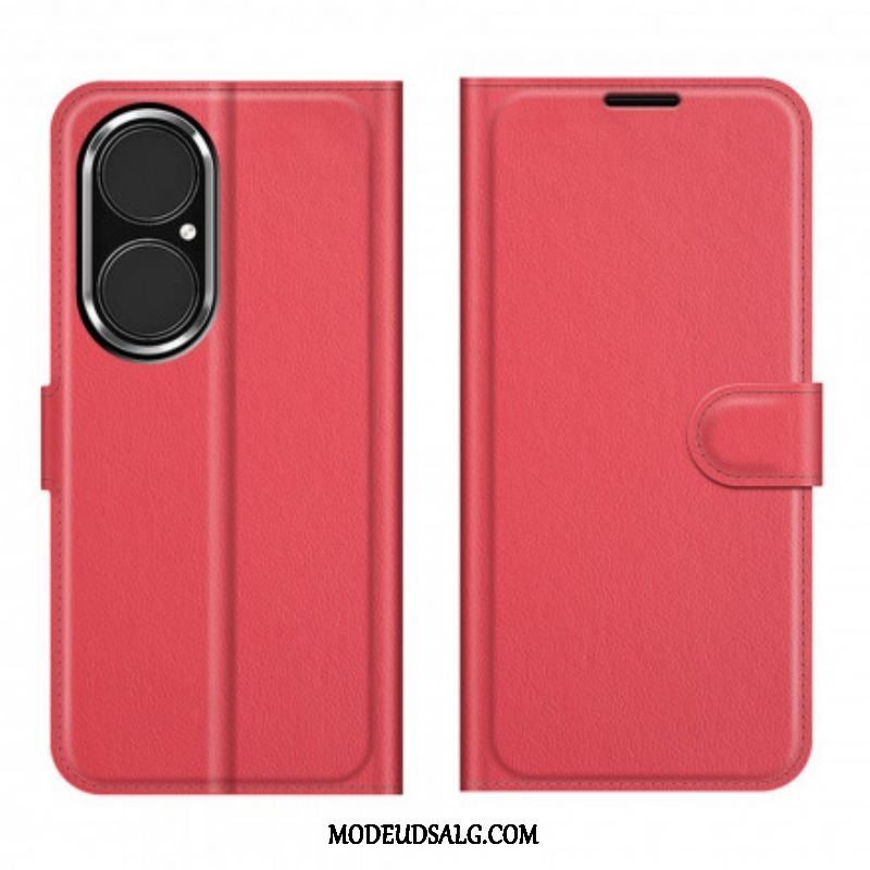 Flip Cover Huawei P50 Klassisk Litchi Læder Stil