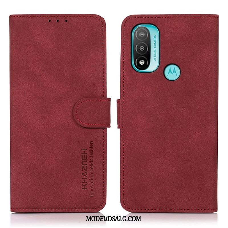 Flip Cover Moto E40 / E30 / E20 Khazneh Fashion Læder Effekt