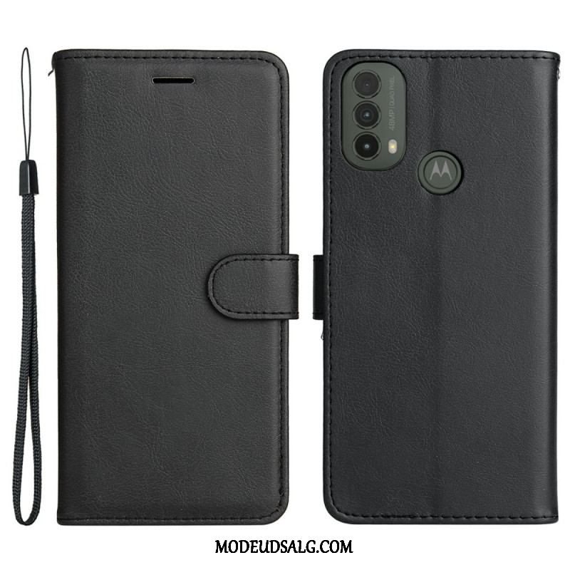 Flip Cover Moto E40 / E30 / E20 Med Snor Strappy Lædereffekt