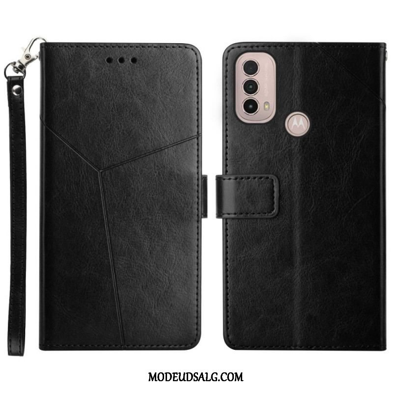 Flip Cover Moto E40 / E30 / E20 Stil Læder Geo Y Design