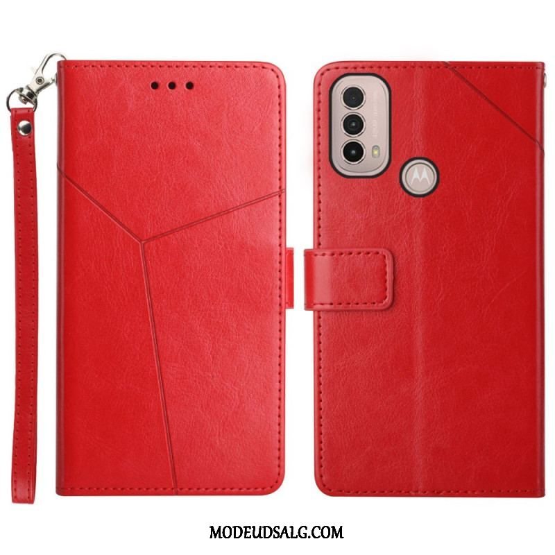 Flip Cover Moto E40 / E30 / E20 Stil Læder Geo Y Design