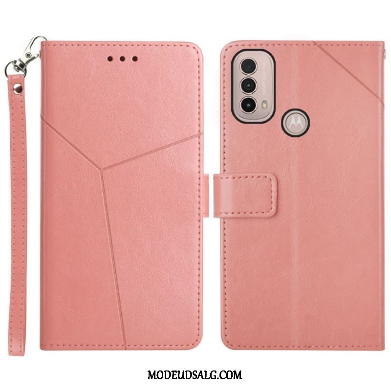 Flip Cover Moto E40 / E30 / E20 Stil Læder Geo Y Design