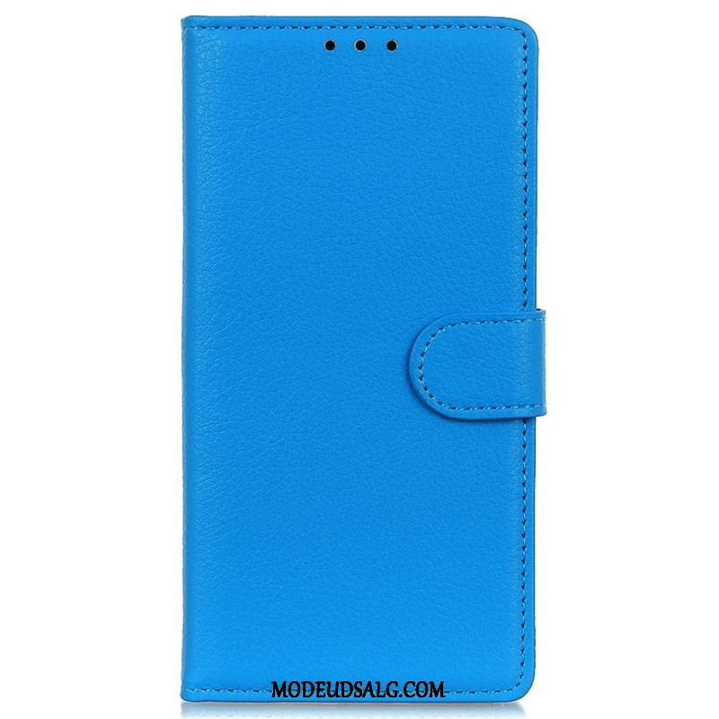 Flip Cover Moto E40 / E30 / E20 Traditionelt Litchi