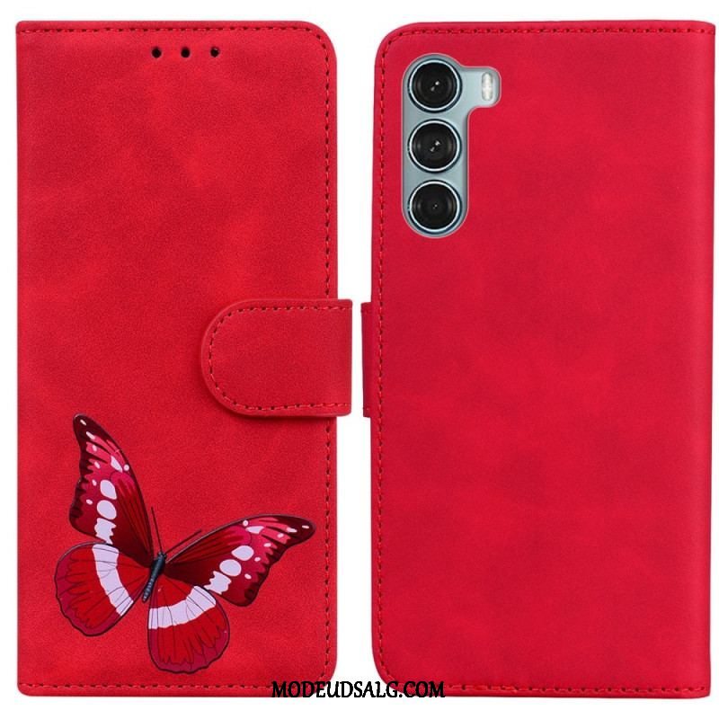 Flip Cover Moto G200 5G Skin-touch Butterfly