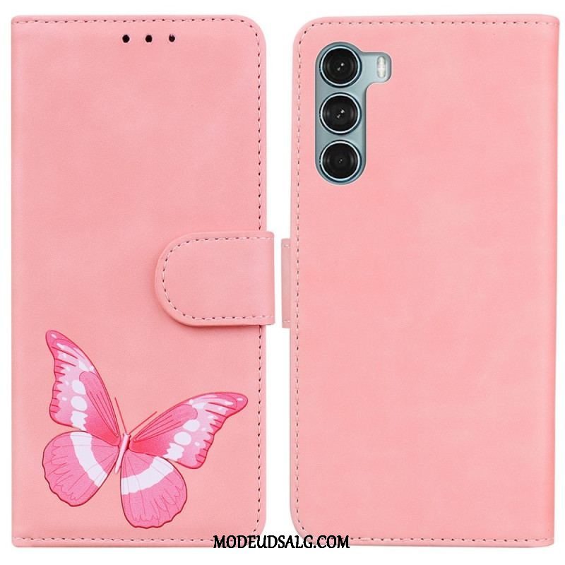 Flip Cover Moto G200 5G Skin-touch Butterfly