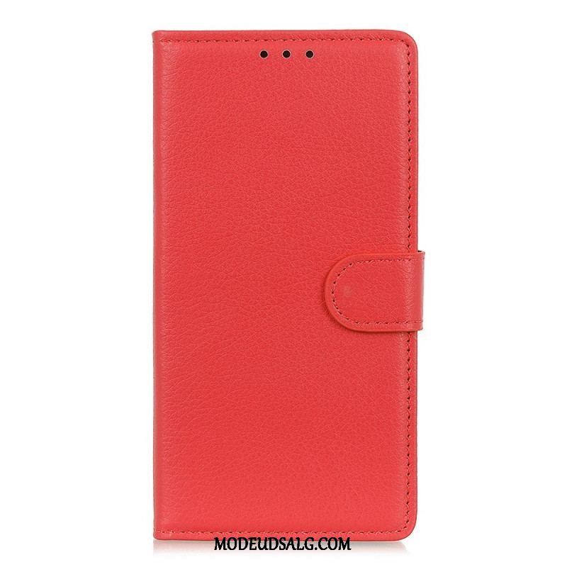 Flip Cover Moto G200 5G Traditionelt Litchi