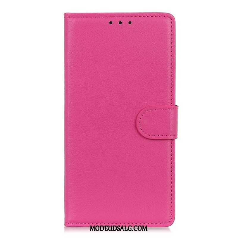 Flip Cover Moto G200 5G Traditionelt Litchi