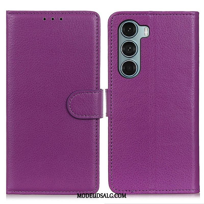 Flip Cover Moto G200 5G Traditionelt Litchi