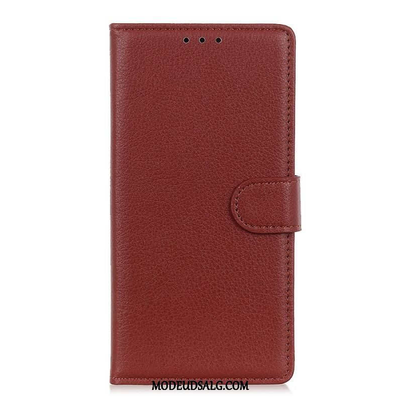 Flip Cover Moto G200 5G Traditionelt Litchi