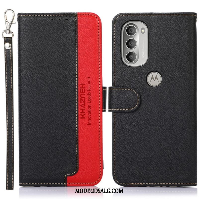 Flip Cover Moto G51 5G Lychee Style Rfid Khazneh