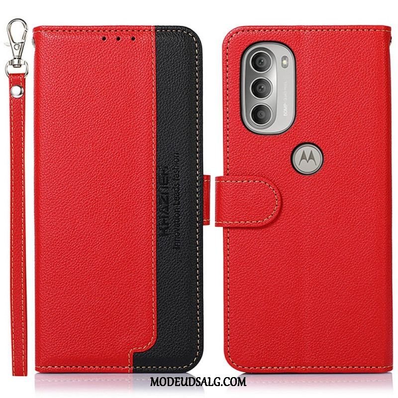 Flip Cover Moto G51 5G Lychee Style Rfid Khazneh