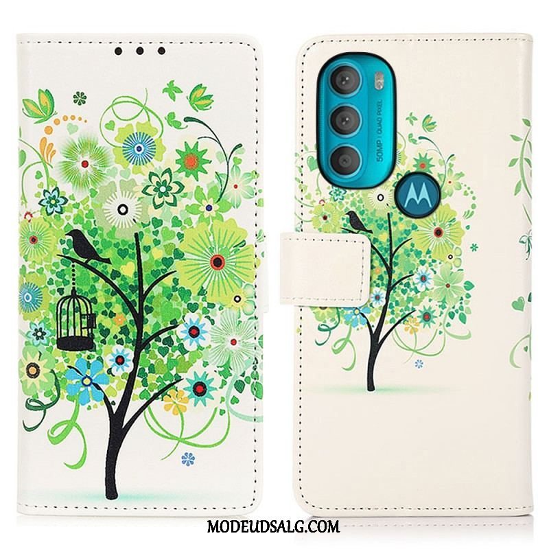 Flip Cover Moto G71 5G Blomstrende Træ