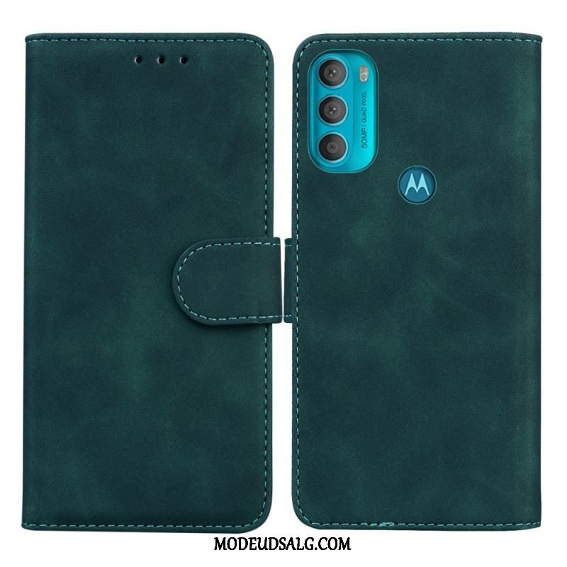 Flip Cover Moto G71 5G Monokrom Lædereffekt