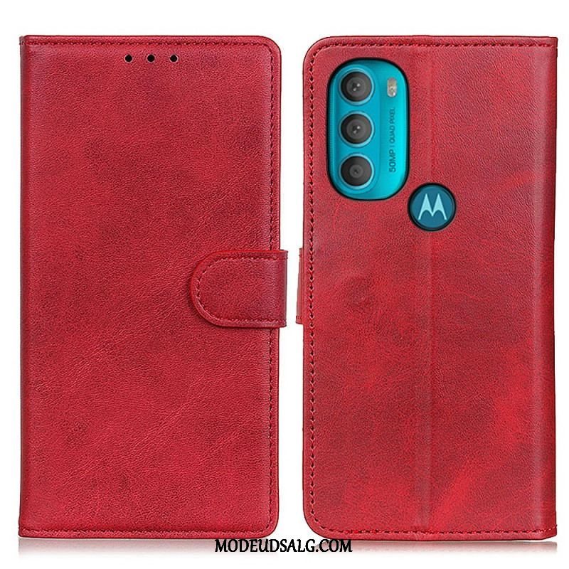 Flip Cover Moto G71 5G Retro Mat Lædereffekt