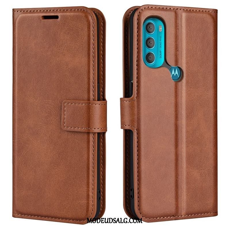 Flip Cover Moto G71 5G Slank Ekstrem Lædereffekt