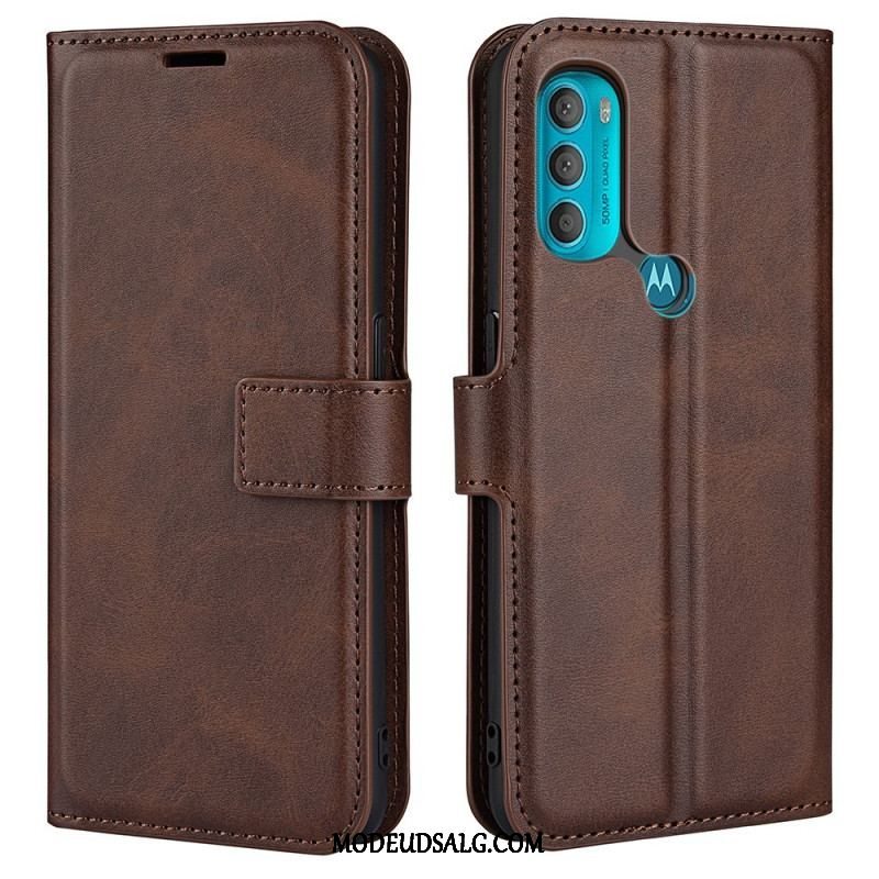 Flip Cover Moto G71 5G Slank Ekstrem Lædereffekt