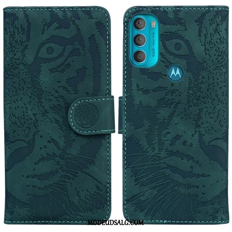 Flip Cover Moto G71 5G Tiger Ansigtsprint