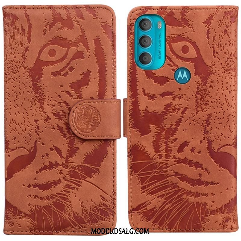 Flip Cover Moto G71 5G Tiger Ansigtsprint