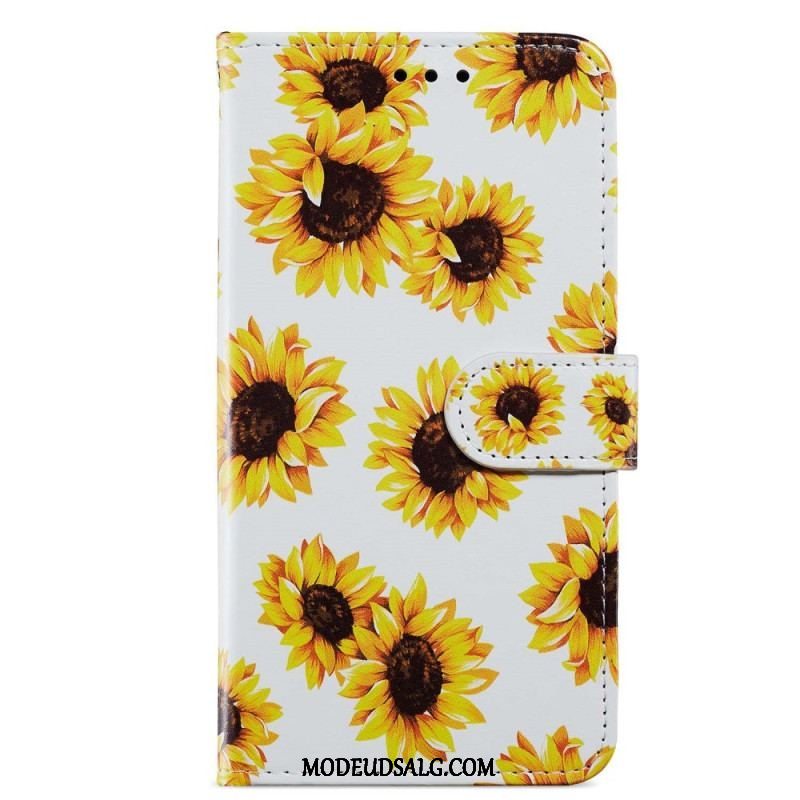 Flip Cover Moto G73 5G Med Snor Strappy Floral