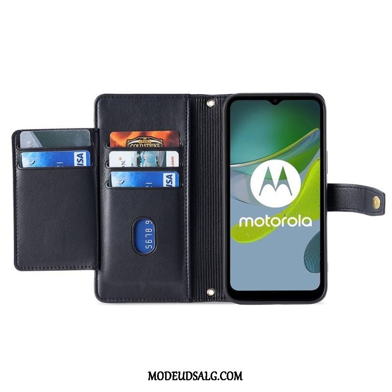 Flip Cover Moto G73 5G Pung Med Skulderrem Og Snor