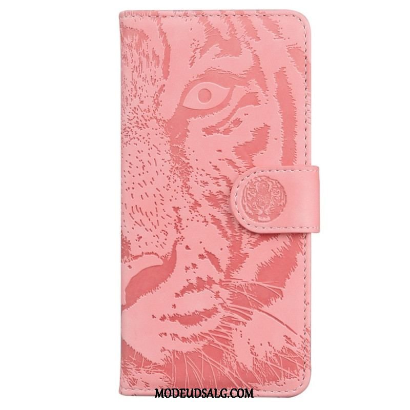 Flip Cover Moto G73 5G Tiger Fodaftryk