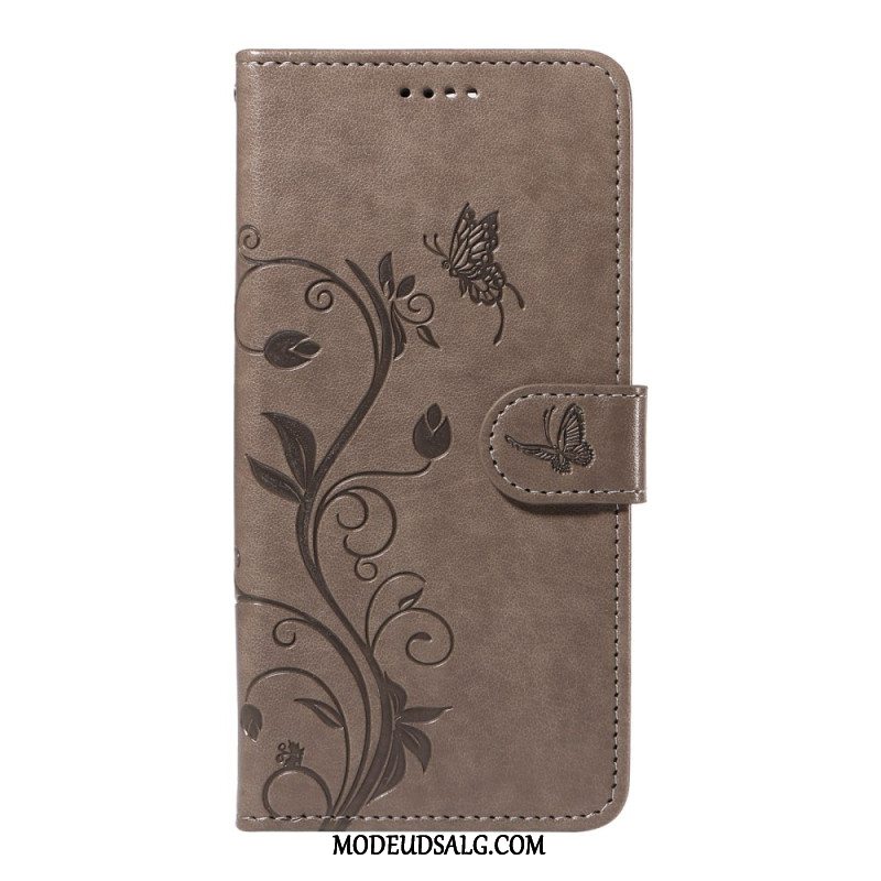 Flip Cover Motorola Edge 50 Neo Sommerfugle Og Blomster