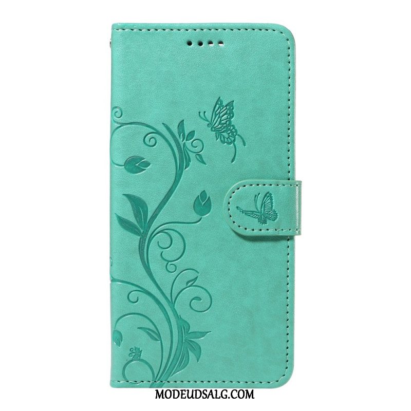 Flip Cover Motorola Edge 50 Neo Sommerfugle Og Blomster