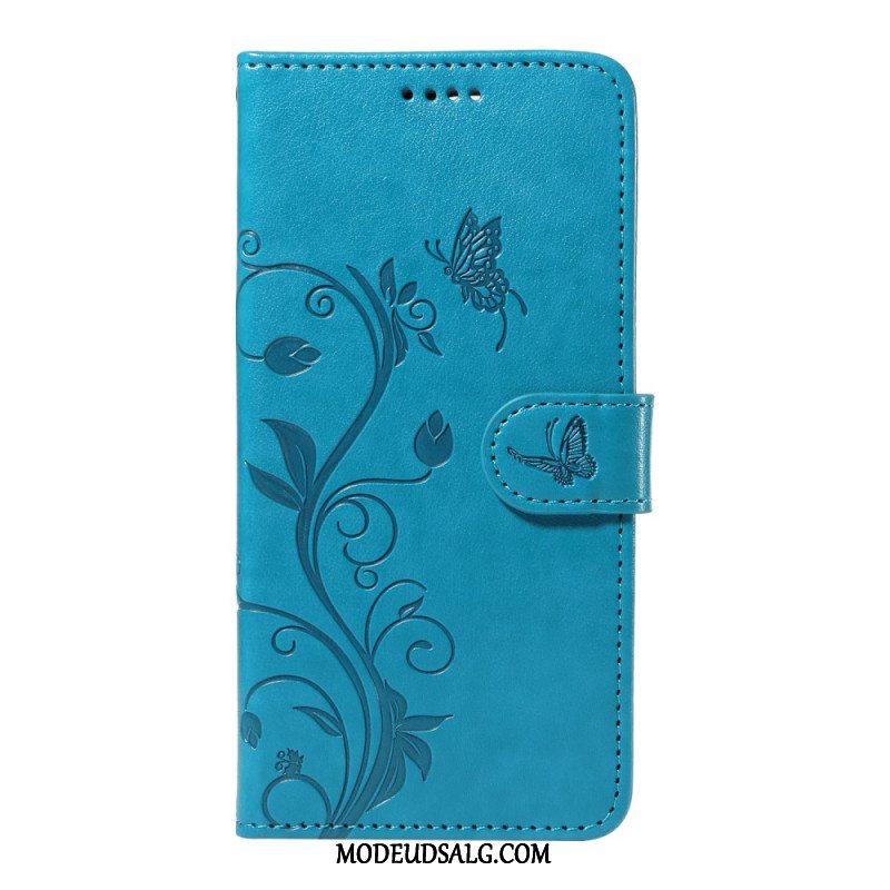 Flip Cover Motorola Edge 50 Neo Sommerfugle Og Blomster