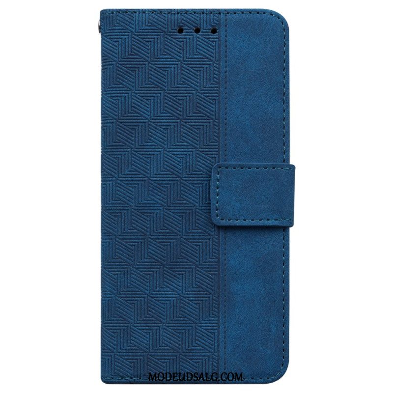 Flip Cover Motorola Edge 50 Pro Strappy Vævet Mønster