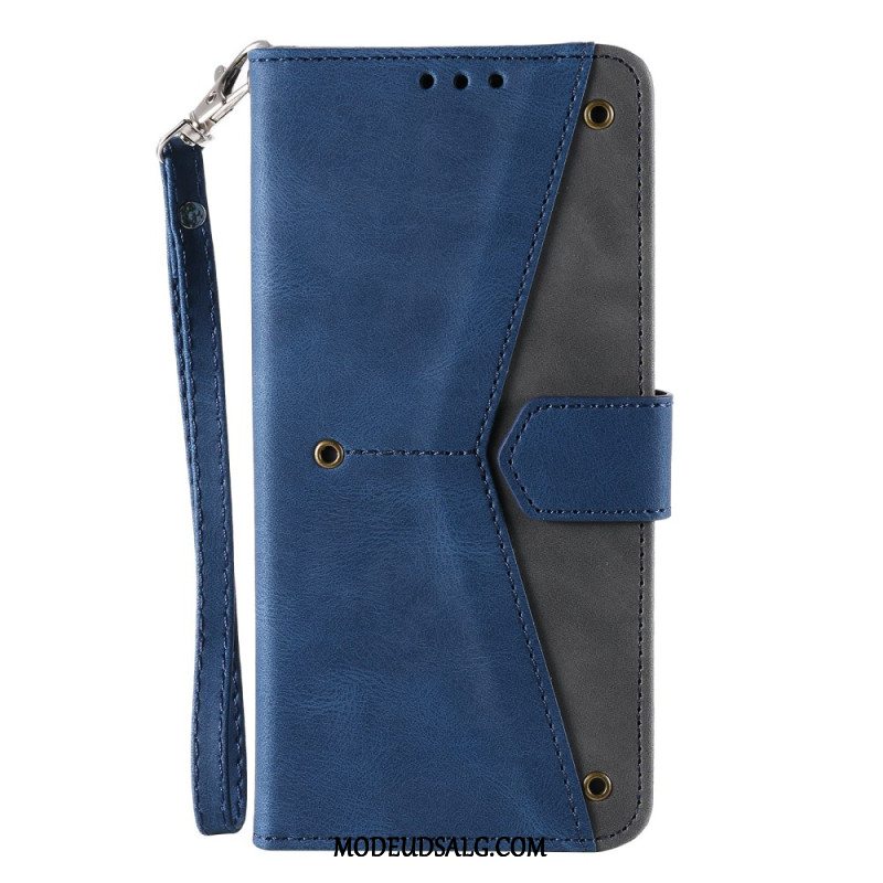 Flip Cover Motorola Edge 50 Pro Tofarvet Med Rem