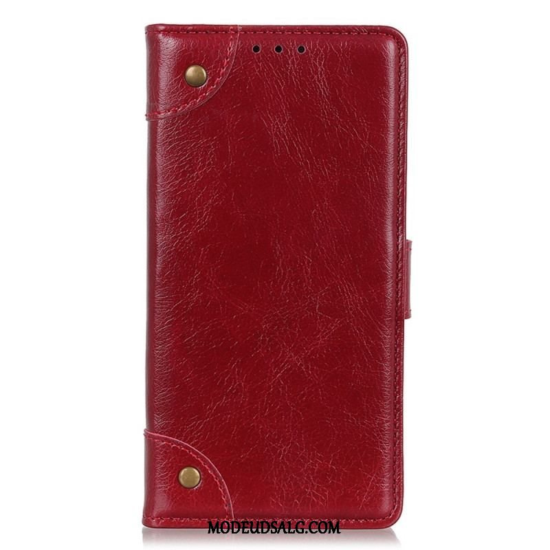 Flip Cover OnePlus 10T 5G Style Nappa Læder Vintage Nitter