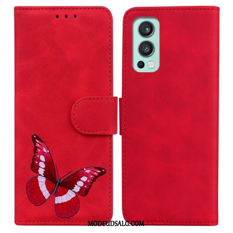 Flip Cover OnePlus Nord 2 5G Skin-touch Butterfly