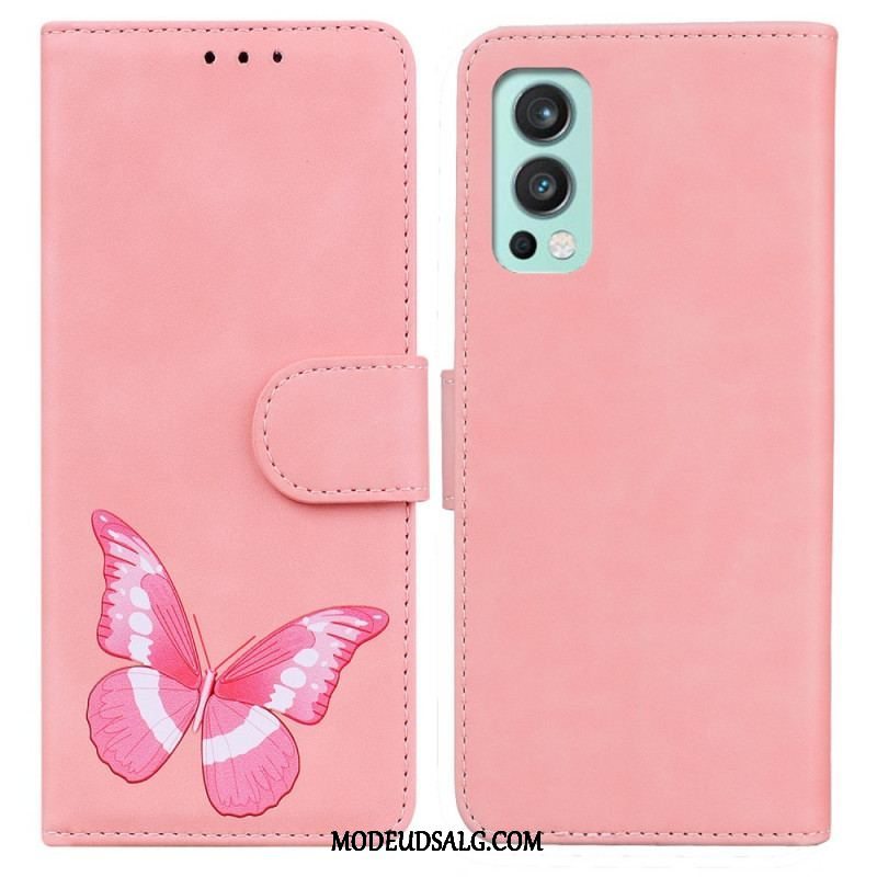 Flip Cover OnePlus Nord 2 5G Skin-touch Butterfly