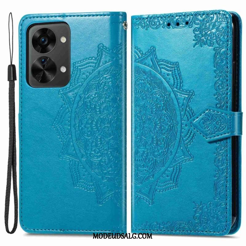 Flip Cover OnePlus Nord 2T 5G Med Snor Mandala Strop Kortholder