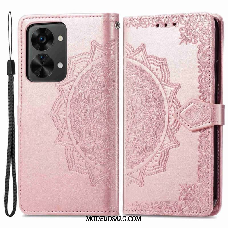 Flip Cover OnePlus Nord 2T 5G Med Snor Mandala Strop Kortholder