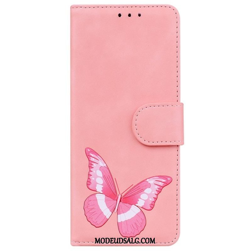 Flip Cover OnePlus Nord 2T 5G Sommerfugle Mønster