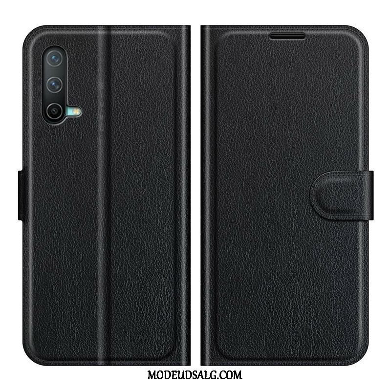 Flip Cover OnePlus Nord CE 5G Klassisk Litchi-effekt