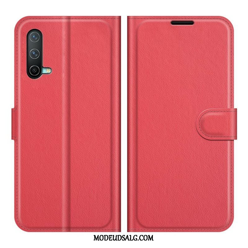 Flip Cover OnePlus Nord CE 5G Klassisk Litchi-effekt