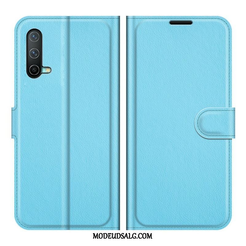 Flip Cover OnePlus Nord CE 5G Klassisk Litchi-effekt