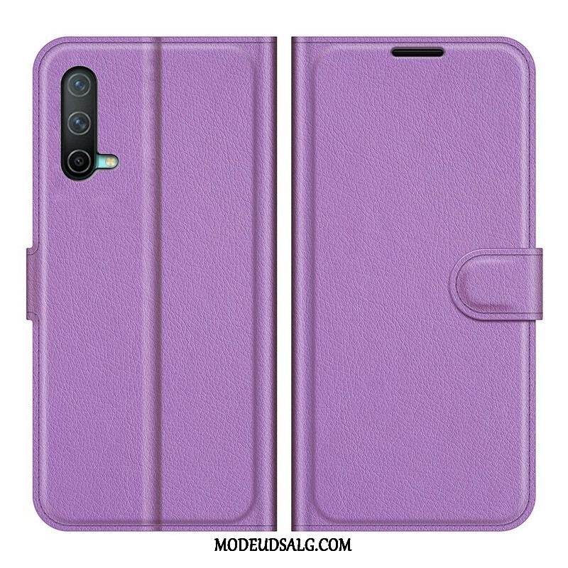 Flip Cover OnePlus Nord CE 5G Klassisk Litchi-effekt