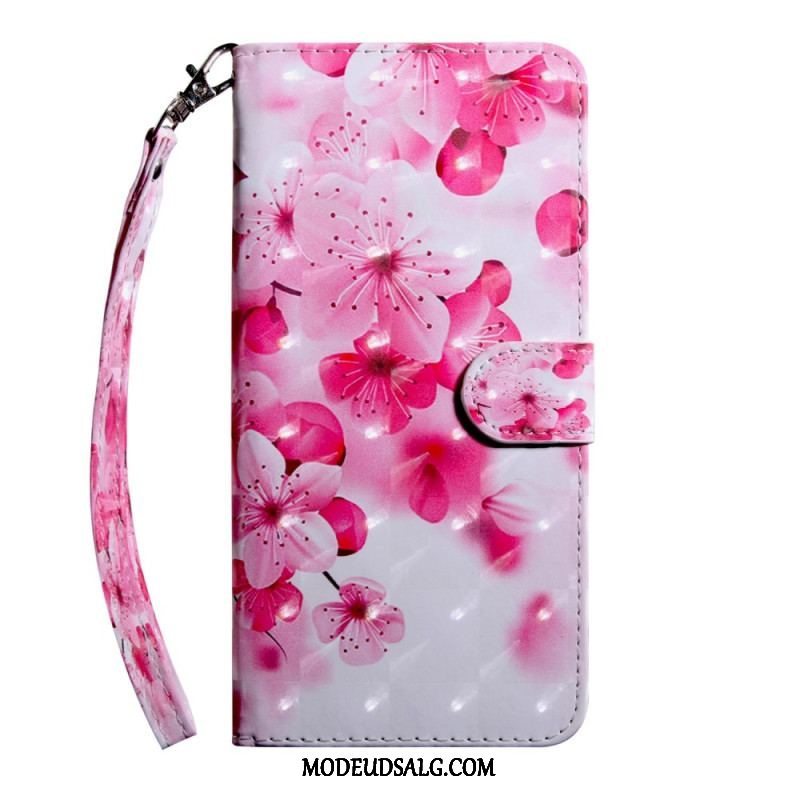 Flip Cover Oppo A54 5G / A74 5G Blomster Med Snor