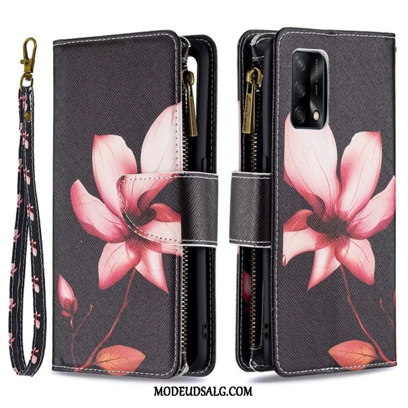 Flip Cover Oppo A74 4G Blomsterlomme Med Lynlås