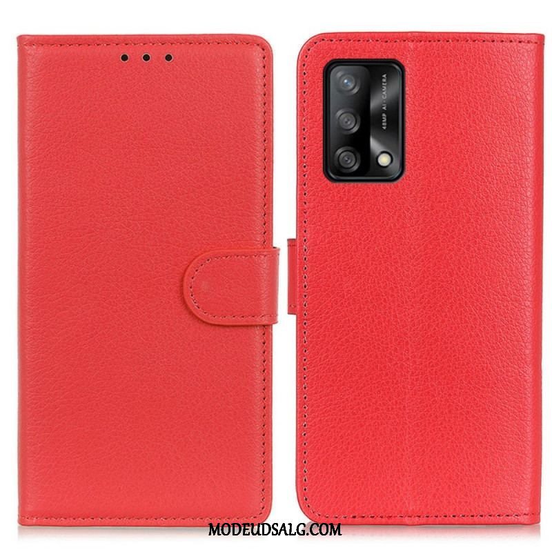 Flip Cover Oppo A74 4G Traditionelt Litchi