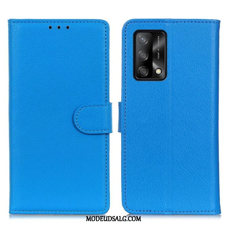 Flip Cover Oppo A74 4G Traditionelt Litchi